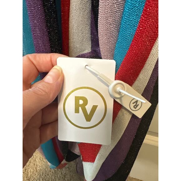 Rebecca Vallance NWT Metallic Stripe Knit Maxi Dress Size Medium - Picture 6 of 12